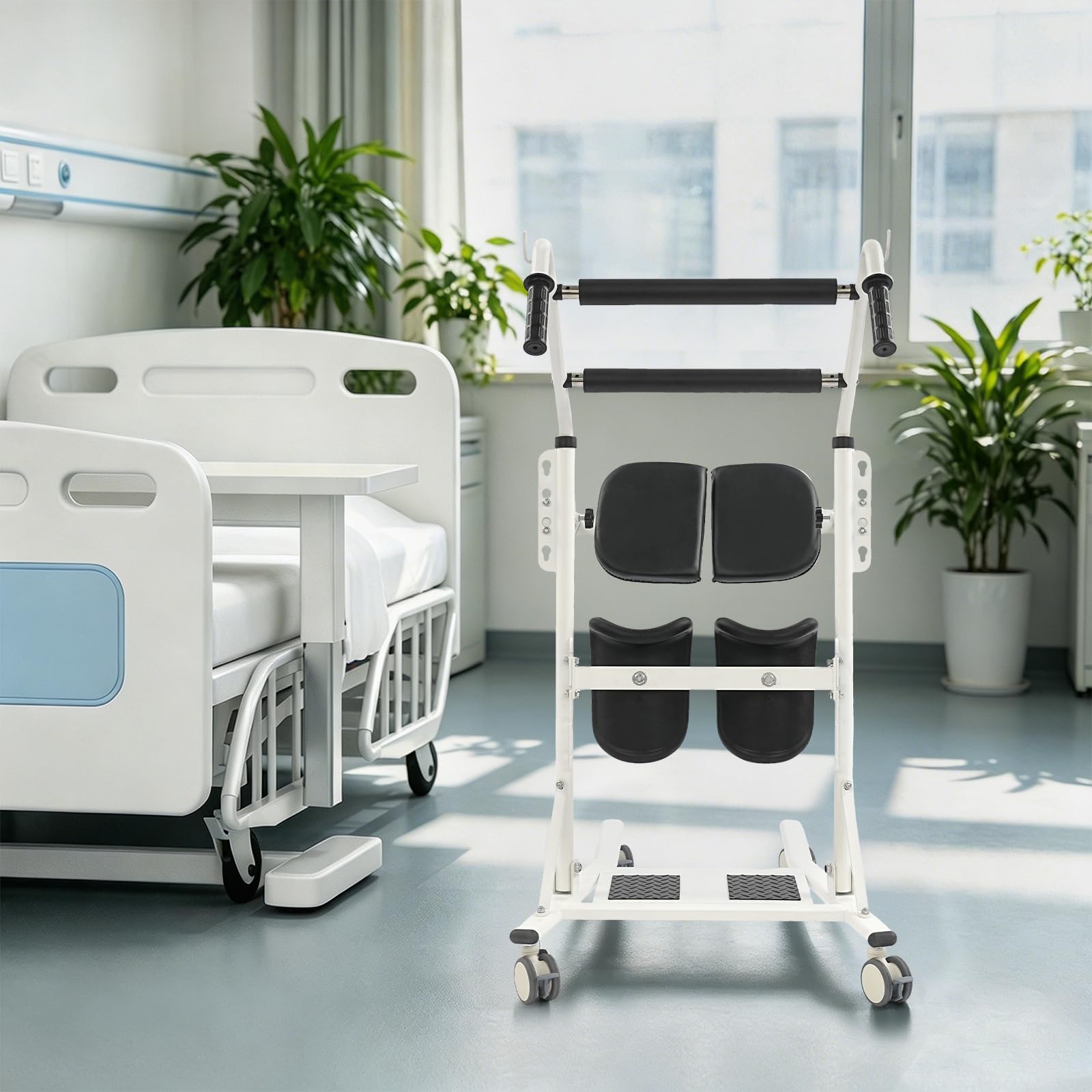 Sitz-Steh-Patientenlifter bis 120kg, Transferhilfe-Lifter mit Transfergurt | Mobiles Stehhilfe-Lifter für Senioren, Pflege Zuhause Transferhilfe Bett, Toilette und Rollstuhl