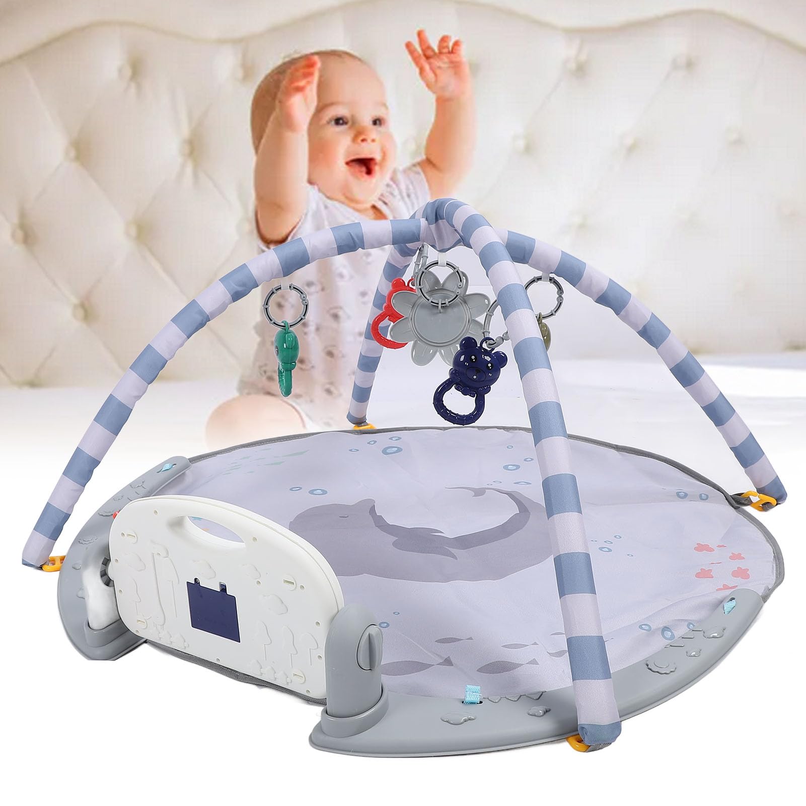 Baby Gym Play Mat Musical Learning Toy con tappetino per il tempo della pancia per pianoforte per neonati da 0 a 36 mesi giocattoli di sviluppo interattivo soft safe comodo