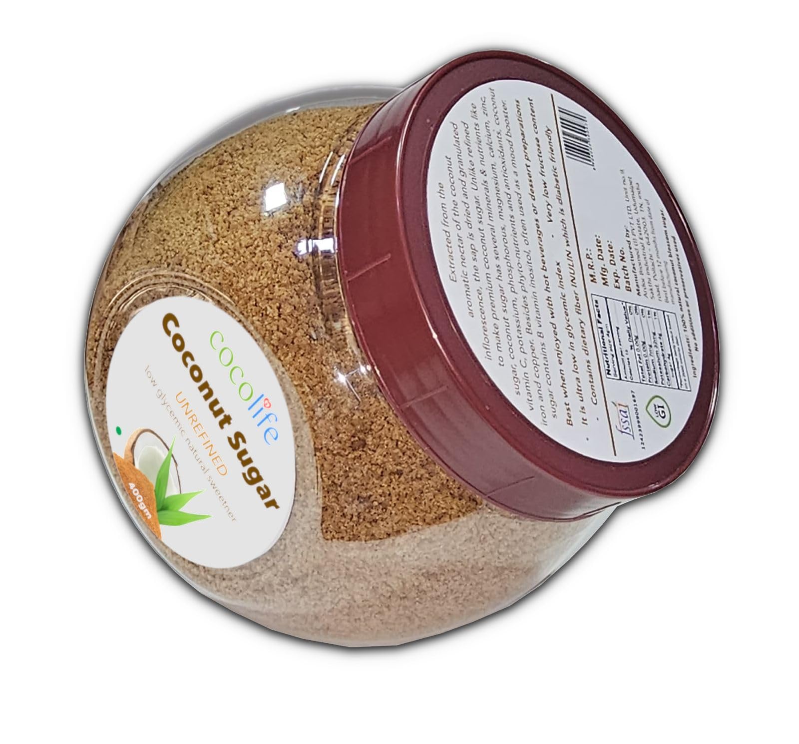 CocoLife Organic Coconut Sugar - 400gm | Unrefined Substitute | Coconut Natural Sweetener | 100% Pure & Healthy Replacer - Image 2 thumbnail