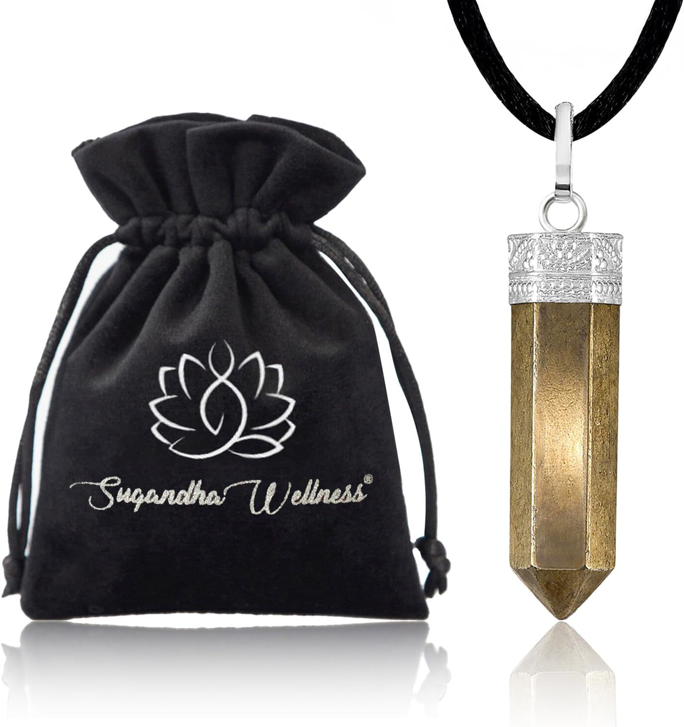 Black Tourmaline Necklace - Natural Healing Crystal Pendant for Powerful Protection from Negative Energy. Stress Relief. Raw Stone Jewelry for Men & Women