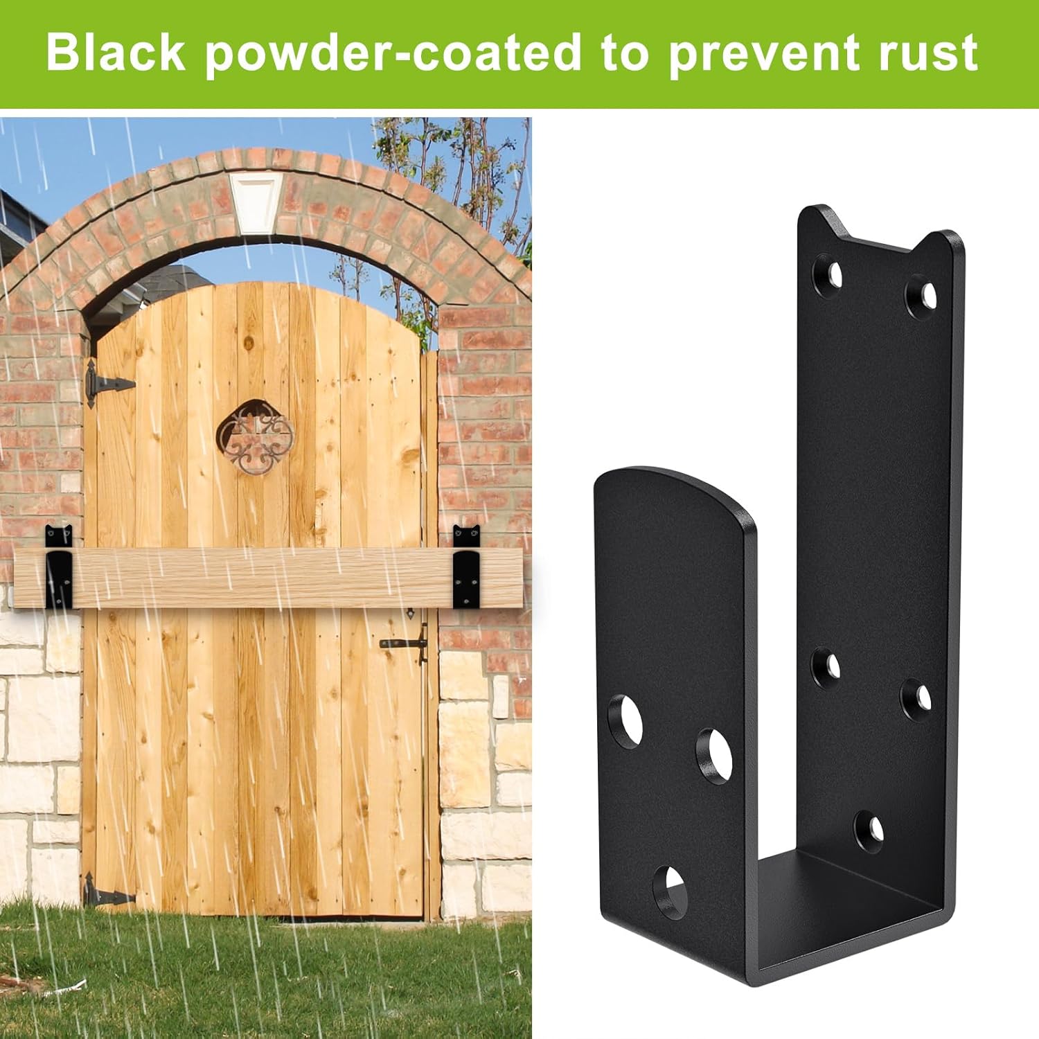 Insaga 2x4 Door Barricade Brackets, Heavy Duty Security Bar Brackets for Reinforced Door Protection, 4mm Thick U Bracket, Fits 2x4 Lumber for Apartments, Deck, Fence, Barn, Garage and More, 4Pack