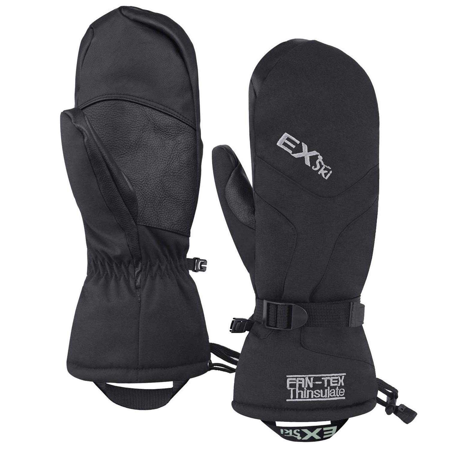 EXskiWarm Ski Mittens for Men Women, Waterproof Thermal 3M Thinsulate Winter Gloves for Extreme Cold Weather Snowboarding Snowmobiling