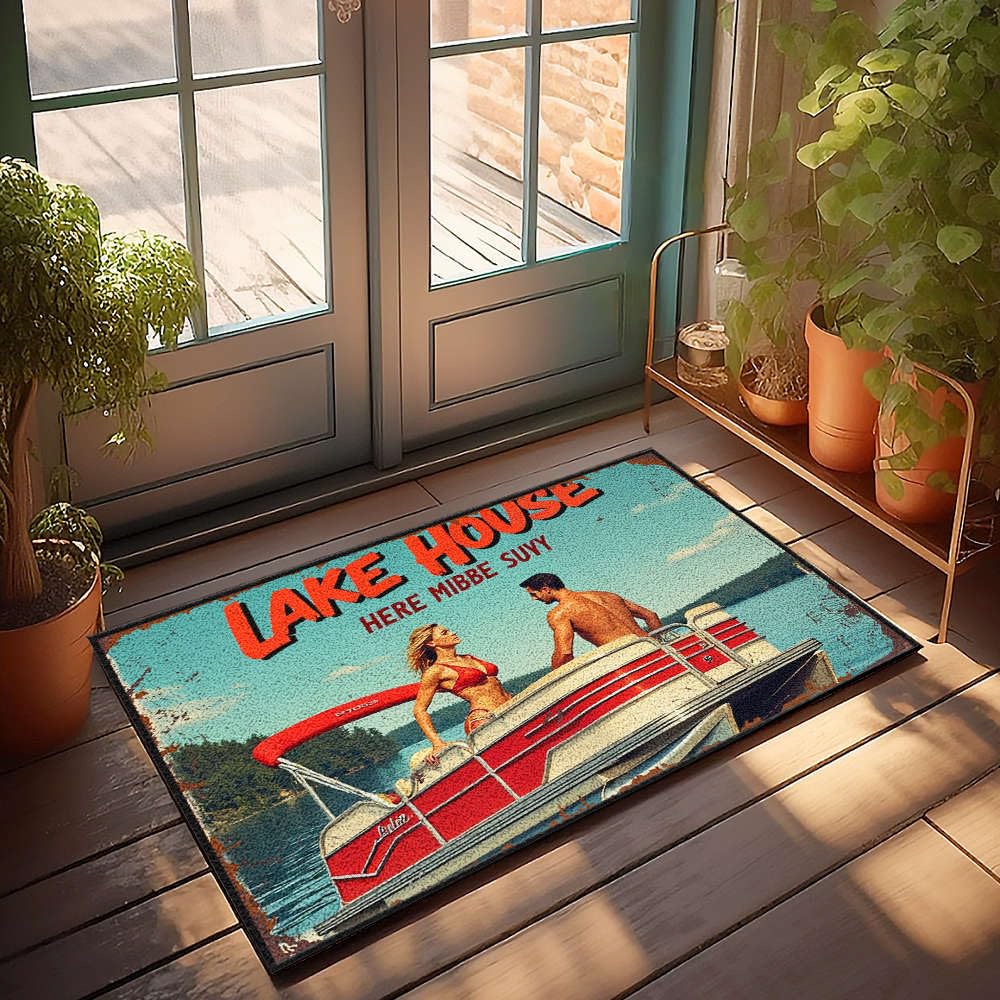 Tapis de porte d'automne résistant aux salissures pour maison de vacances