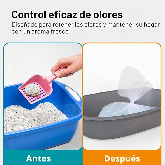 Foto 4 de 6 de 30 Bolsas de Plástico Extragrandes para Arena para Gatos, Resistentes a los Arañazos y a Prueba de Fugas