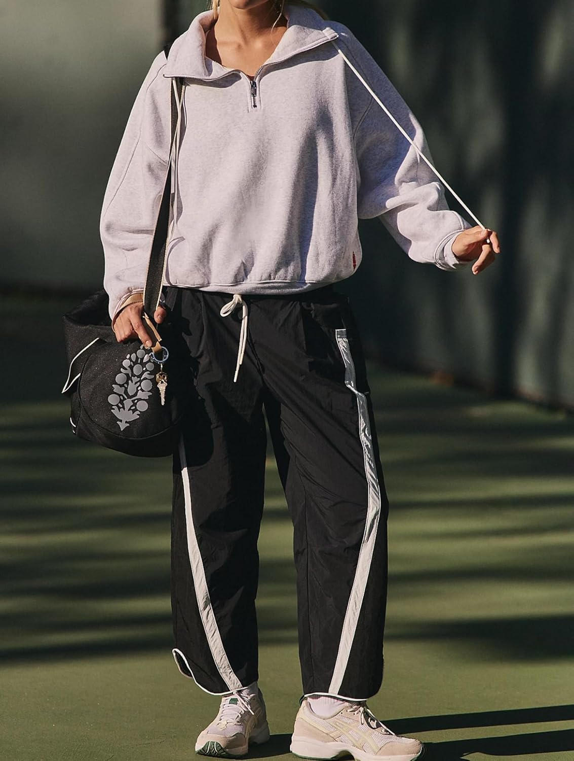 Track Pants Women Barrel Pants Baggy Wide Leg Drawstring Elastic Casual Workout Y2K Contrast Color Pant Pant - Image 4