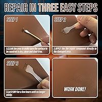 Vista 4 de Kit de reparación de cuero para muebles, sofás, chaquetas, asientos de coche y bolso. Kit de reparación de vinilo. Instrucciones súper fáciles