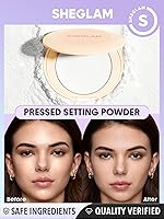 Vista 4 de SHEGLAM Magic Veil Setting Polvo de acabado prensado en polvo impermeable y control de aceite, ajuste hidratante y no secado-Alabastro