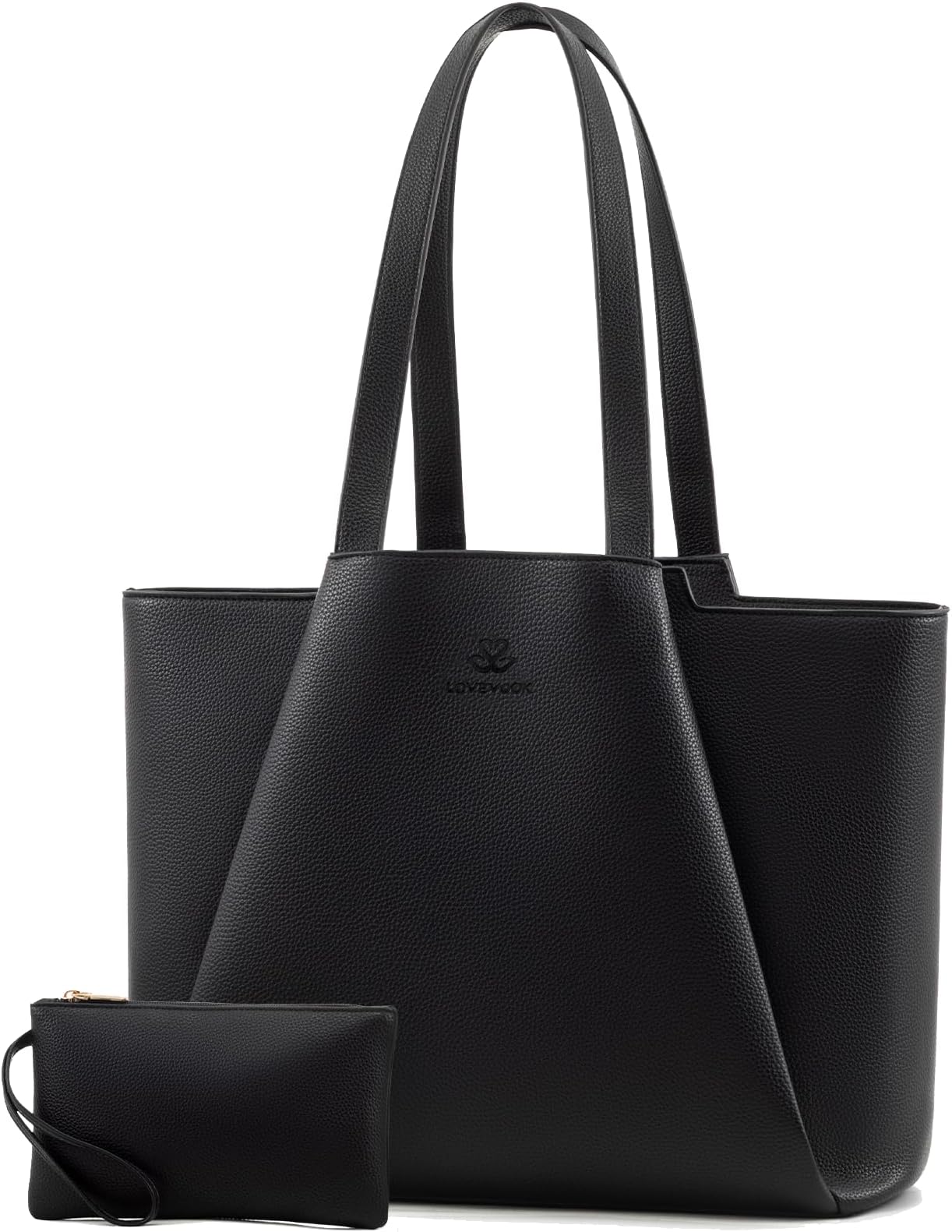 Laptop Tote Bag for Women,PU Work Bags with Triple Compartments
