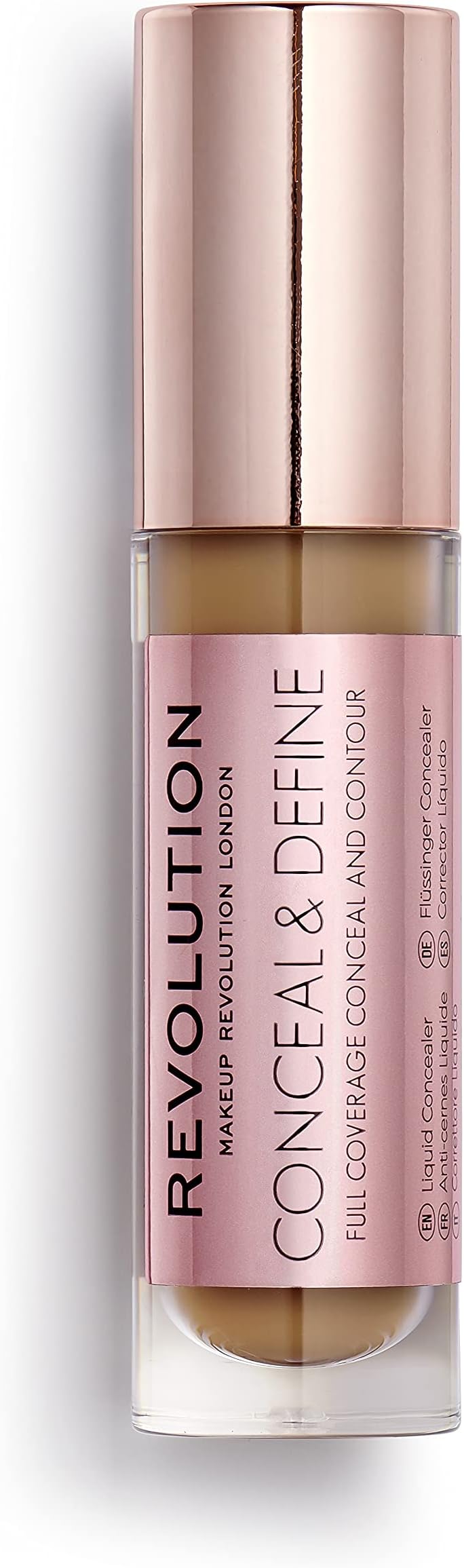 Revolution Beauty, Conceal & Define Concealer, Full Coverage & Lightweight, Long-Lasting Matte Finish, Vegan & Cruelty Free, C13 Dark to Deep Skin Tones, 0.14 Oz.