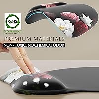 Vista 3 de MROCO Alfombrilla ergonómica para mouse con reposamuñecas de gel, cómoda alfombrilla de mouse con superficie de soporte de muñeca suave y base