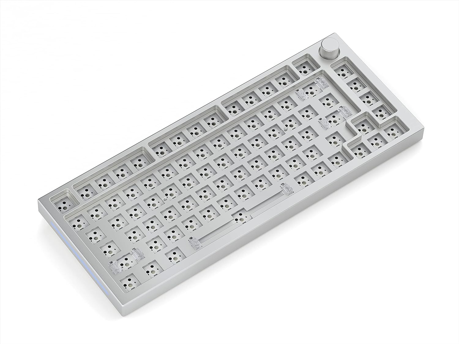 Glorious Gaming GMMK PRO 75% Barebones White (Frame Only) - Modular Mechanical Gaming Keyboard, TKL Size (75%), 3.3lb Frame, RGB, Fully Customisable, 5-Pin Switch Support (RENEWED)