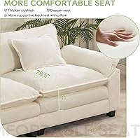 Vista 4 de 120" Modular Sectional Sofa, Comfy Cloud Couch Sectional Sofa with Ottoman, Chenille Sofa Sleeper Deep Seat Sofa with Throw Pillows for Living Room