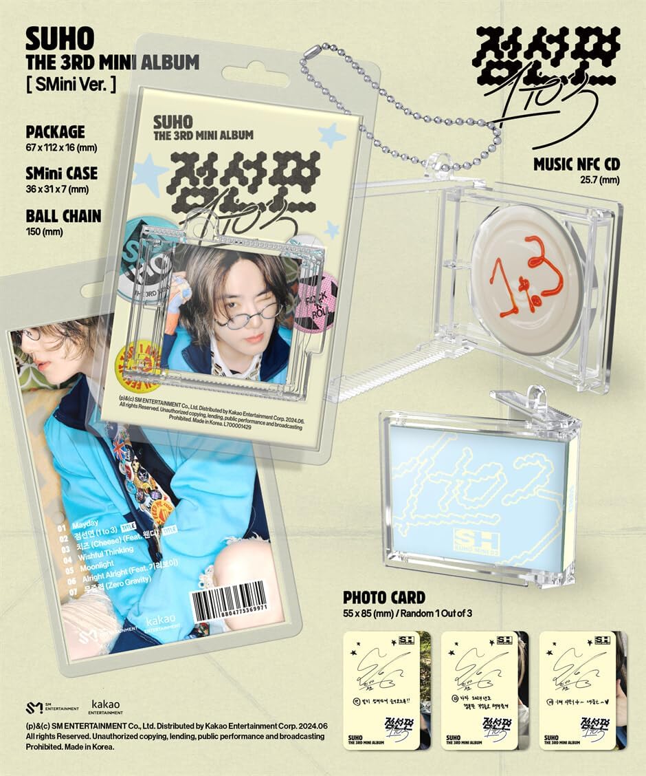 EXO Suho 점선면 1 to 3 Dot Line Surface 3rd Album with Tracking Sealed SU HO (Full 4SET(!+?+SMini+Tape))