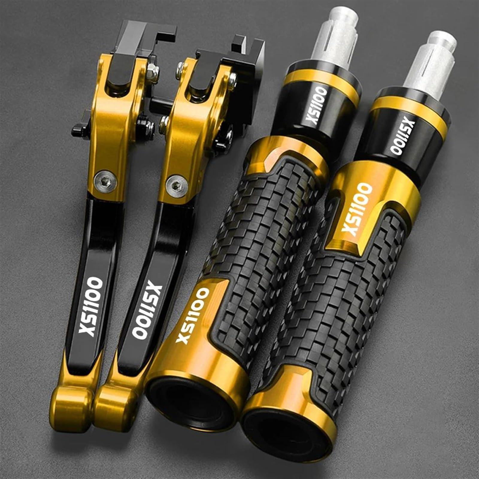 VTAIEX Motorbike Accessories Clutch Levers Hand Grips Handlebar Ends CNC for Y-AMAHA XS1100S XS 1100 1978 1979 1980 1981 1982 1983 1984 1985 Motorcycle Brake Kit(Yellow)