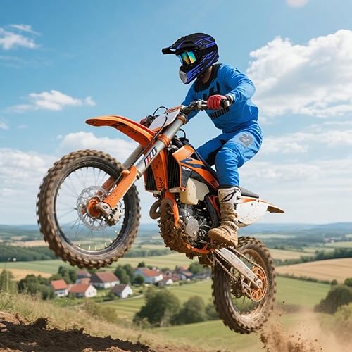 Miniatura 7 de Casco ATV juvenil, casco de motocross para niños, casco unisex con guantes, gafas, protector facial, juego de 4 piezas, buen regalo para familiares