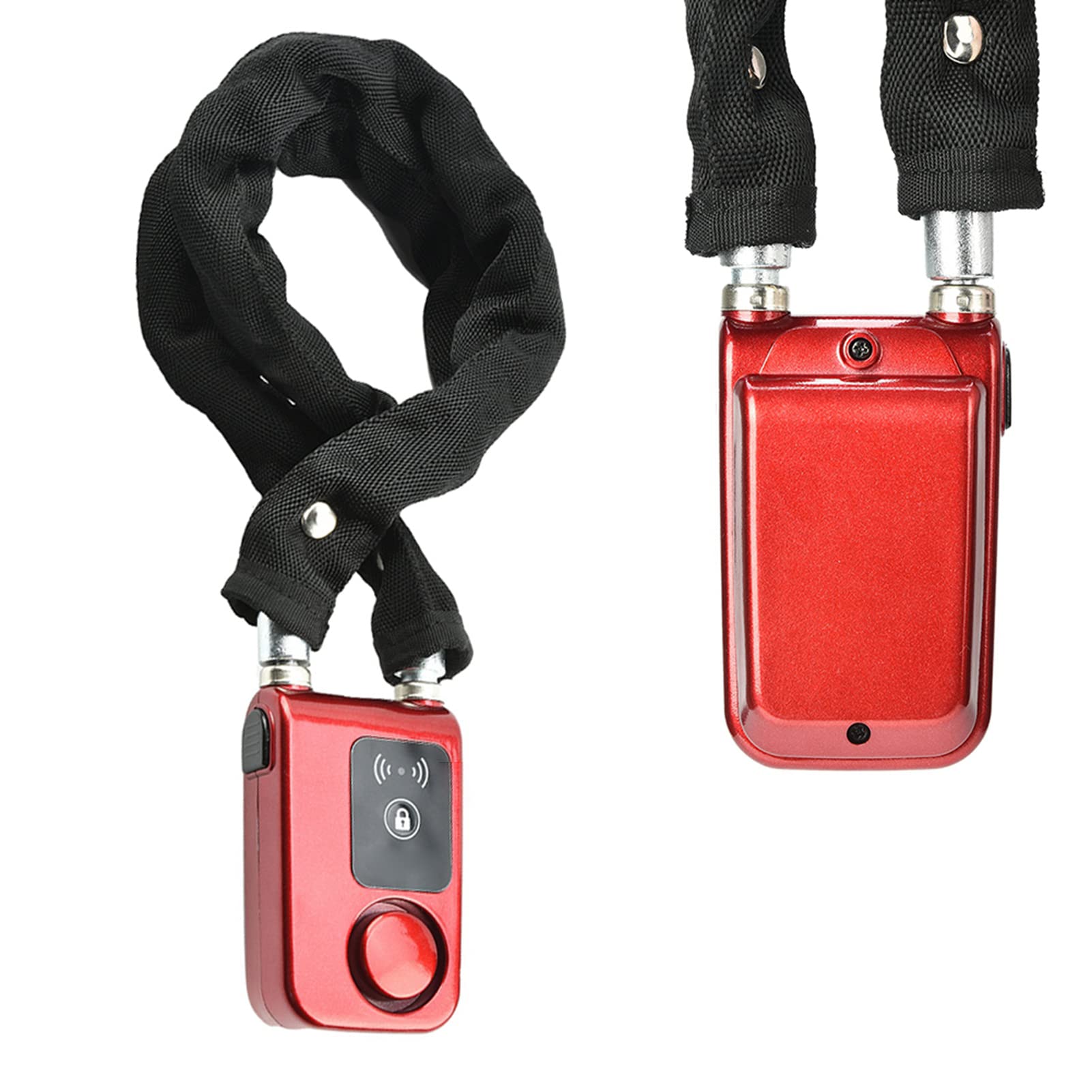 Bewinner Lucchetto a Catena Intelligente, Lucchetto Antifurto per Bici con Allarme a Vibrazione 110 DB con Controllo App Telefono per IOS e, Bluetooth Impermeabile per Moto, Bicicletta, Porta