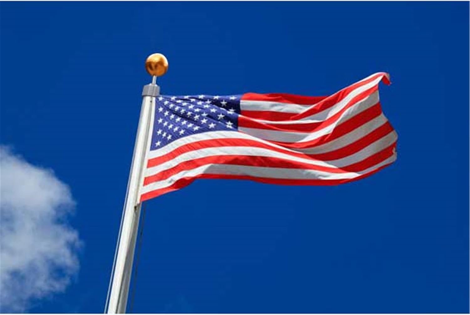 F2C 20FT Sectional Flagpole Kit Outdoor Halyard Pole with US American 3'x5' Flag, In-Ground Pole and Hardware