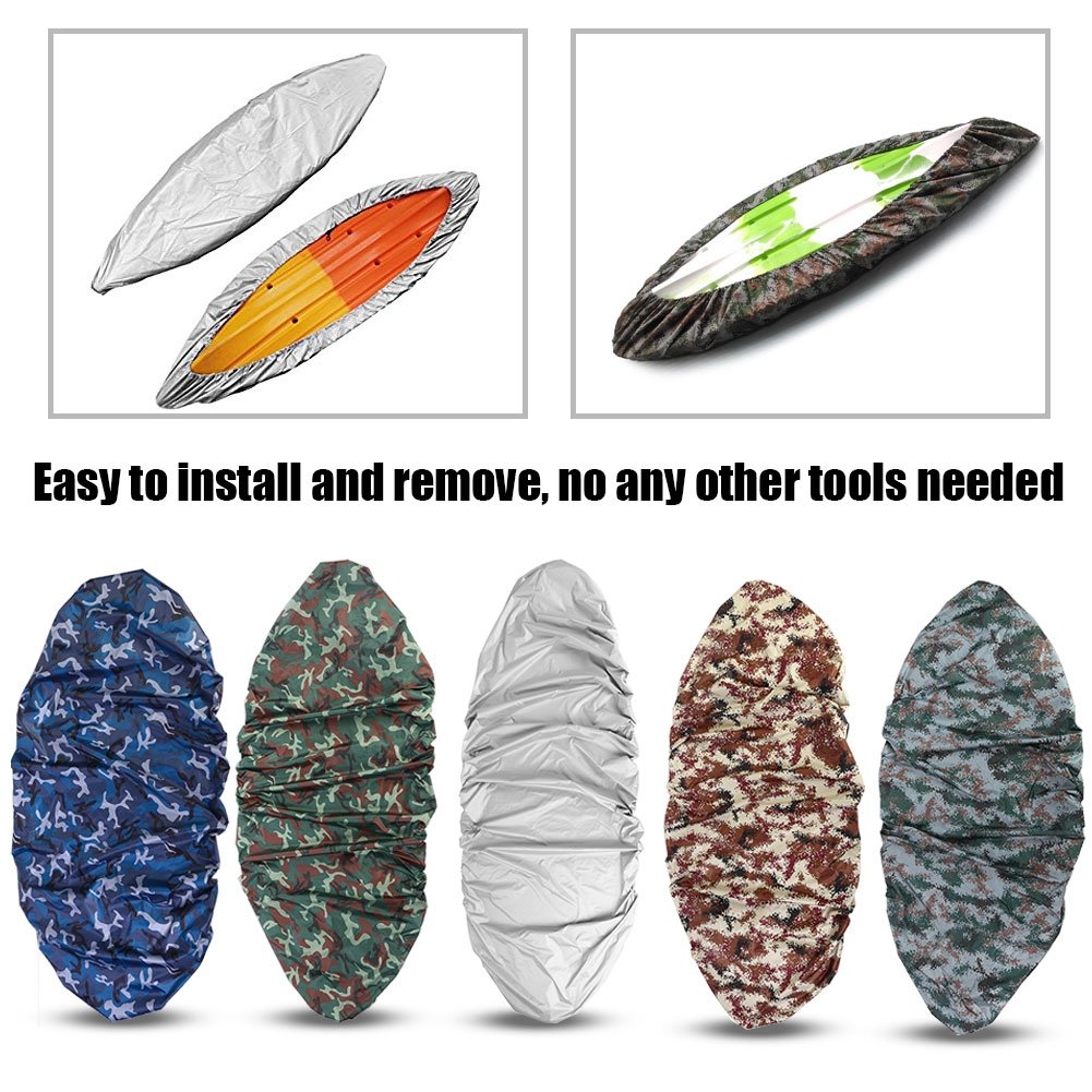 Housse de canoë, Housse de Protection pour Kayak Housse Anti-poussière de Stockage de Protection UV étanche de 3,5 m pour Bateau de Kayak de 2,6 à (Camouflage Vert armée)