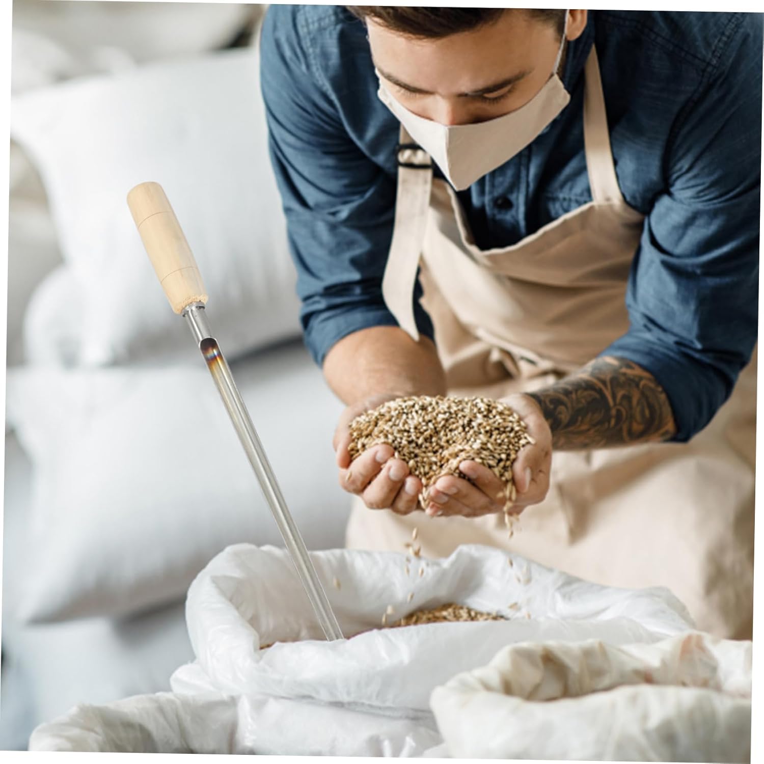 OUNONA 5pcs Metal Grain Sampler Soil Sampling Tool Rice Sampler for Farm Agriculture Supply