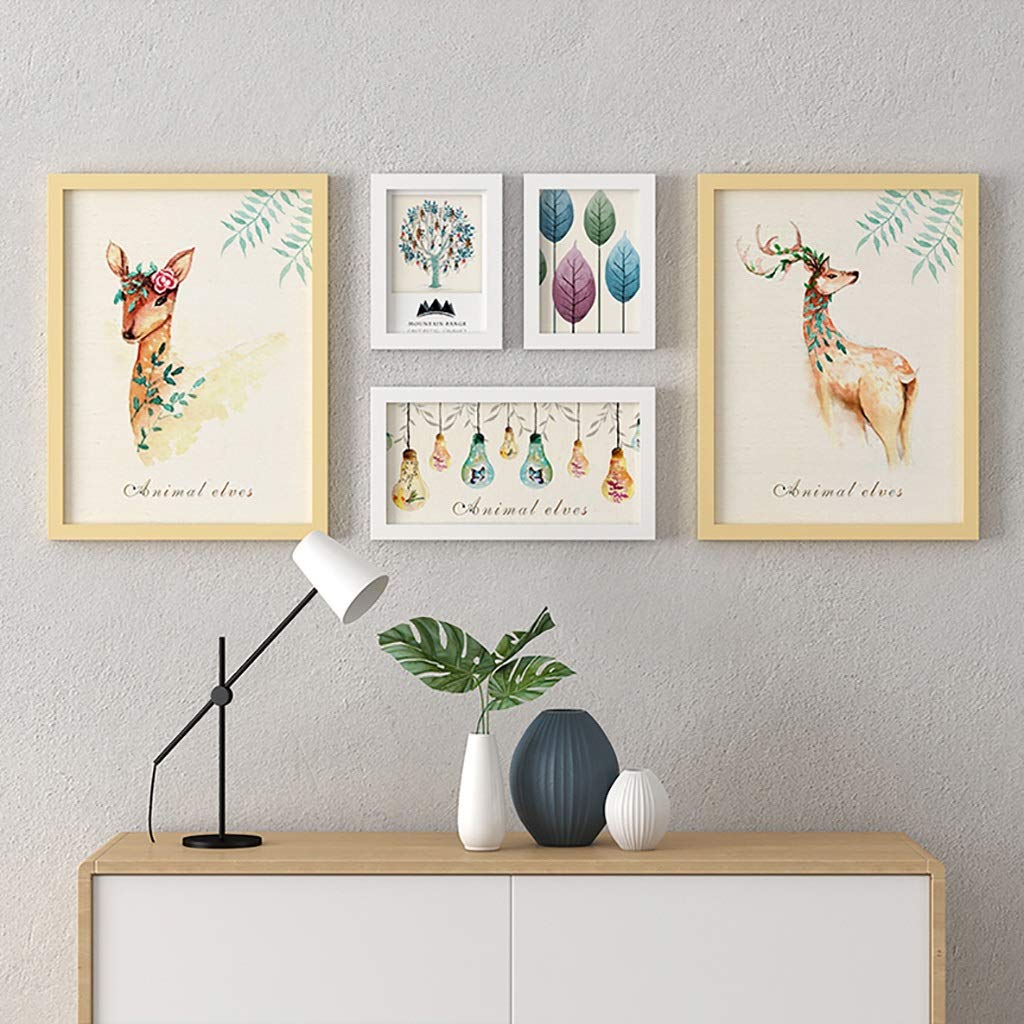 Cadres photo muraux marrons lot de 5 pour collage mural chic