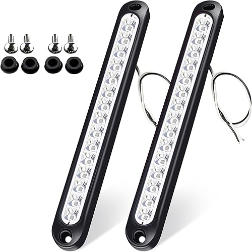 2 unids blanco 15 LEDs barra de luz trasera de freno de remolque LED luces de remolque impermeable señal de parada luces traseras luces de