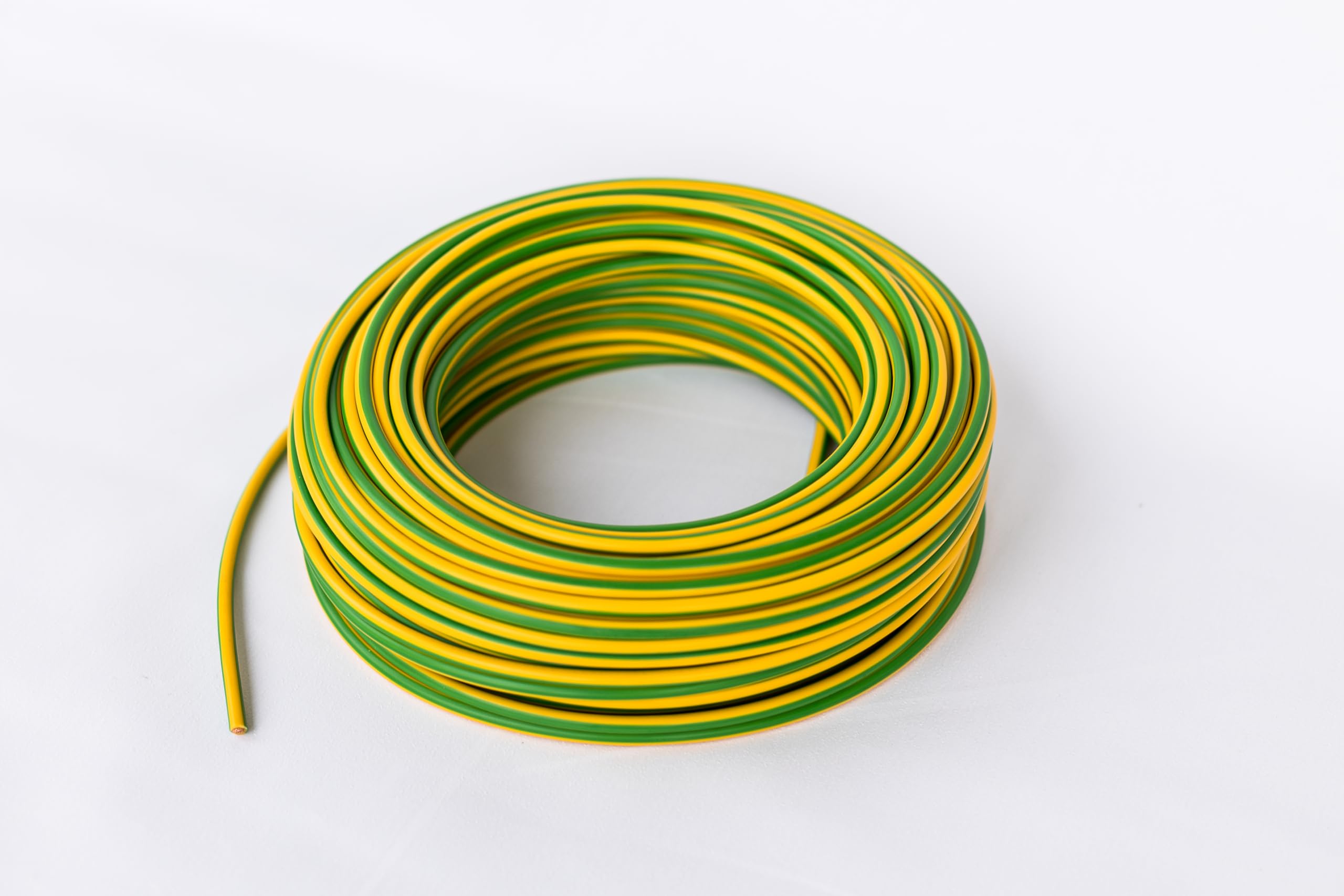 Erdungskabel 4mm² - Grün/Gelb - H07V-K - Aderleitung feindrähtig flexibel inkl. 5 Aderendhülsen (50.00, Meter)