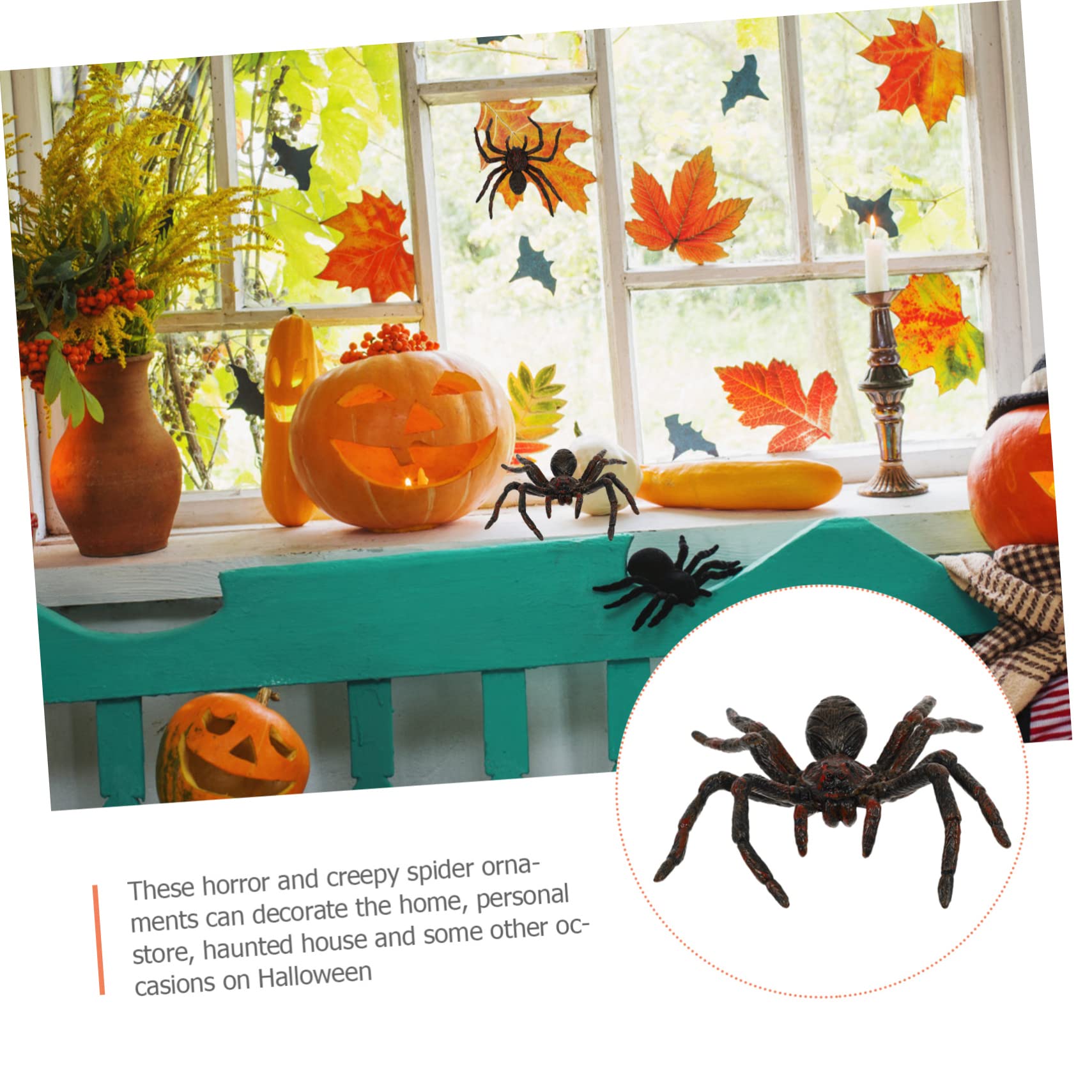 UPKOCH 3 Pezzi Ragno di Halloween Gigante Finto in Pvc Ragno Macabro Orribile Riutilizzabile per Casa Stregata e Giardino