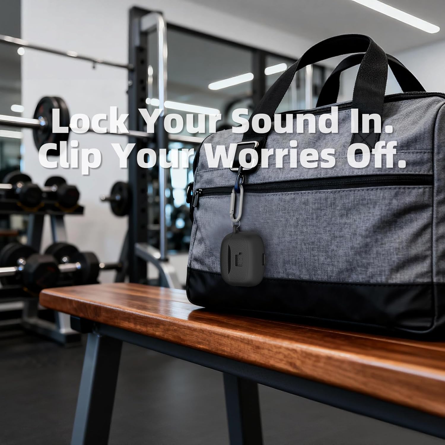 Protective Case for JBL Tune Buds 2, Compatible with JBL Earbuds Tune Buds 2 Charging Case - Soft Silicone Cover with Carabiner & Cleaning Kit, Front LED Visible (Black) - Image 7