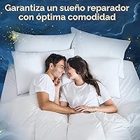 Vista 6 de Sasttie - Juego de 2 almohadas tamaño Queen, almohadas de cama para personas que duermen de lado, de espalda y sobre el estómago - Relleno
