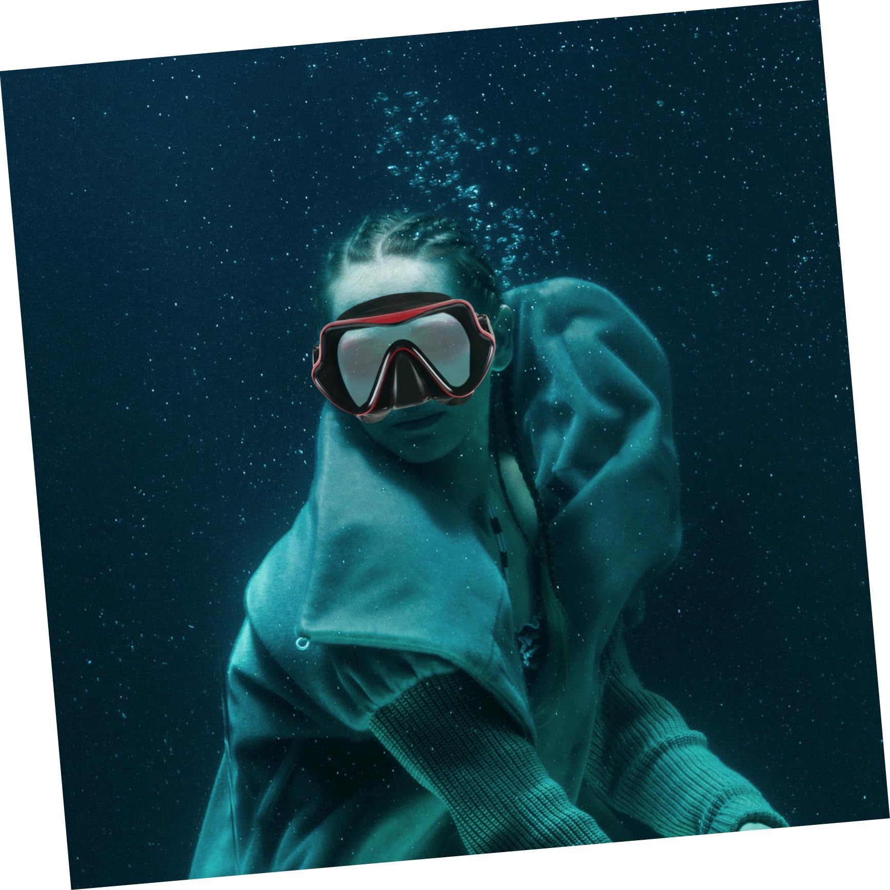 OSOLADY Portable Snorkeling Gear Set Large Frame Mask Leakproof Comfortable Stylish for Adults