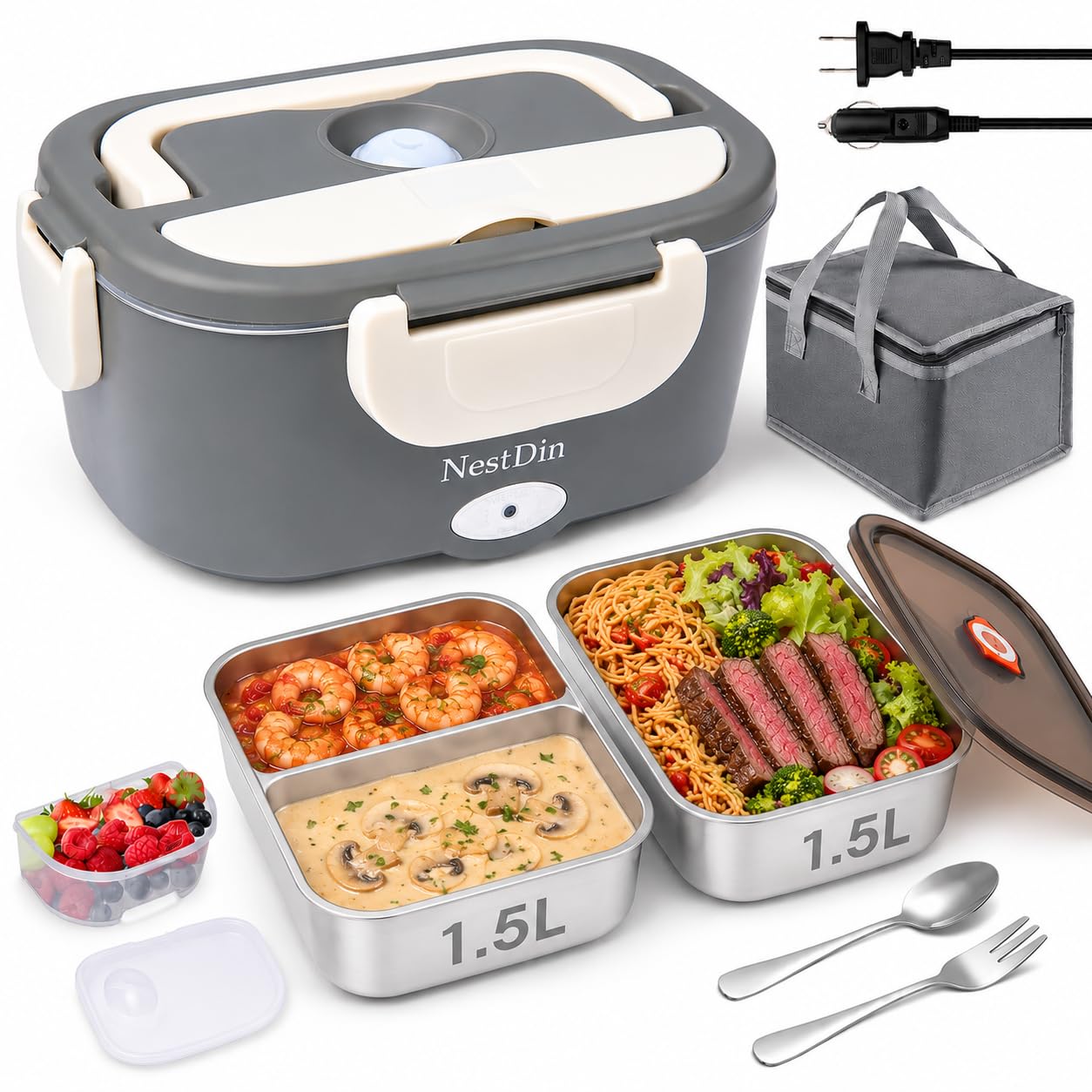Electric Lunch Box 80W, Heated Food Warmer