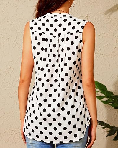 Miniatura 4 de Holipick Blusa larga de gasa con cuello en V para mujer 2024, holgada, casual, para verano