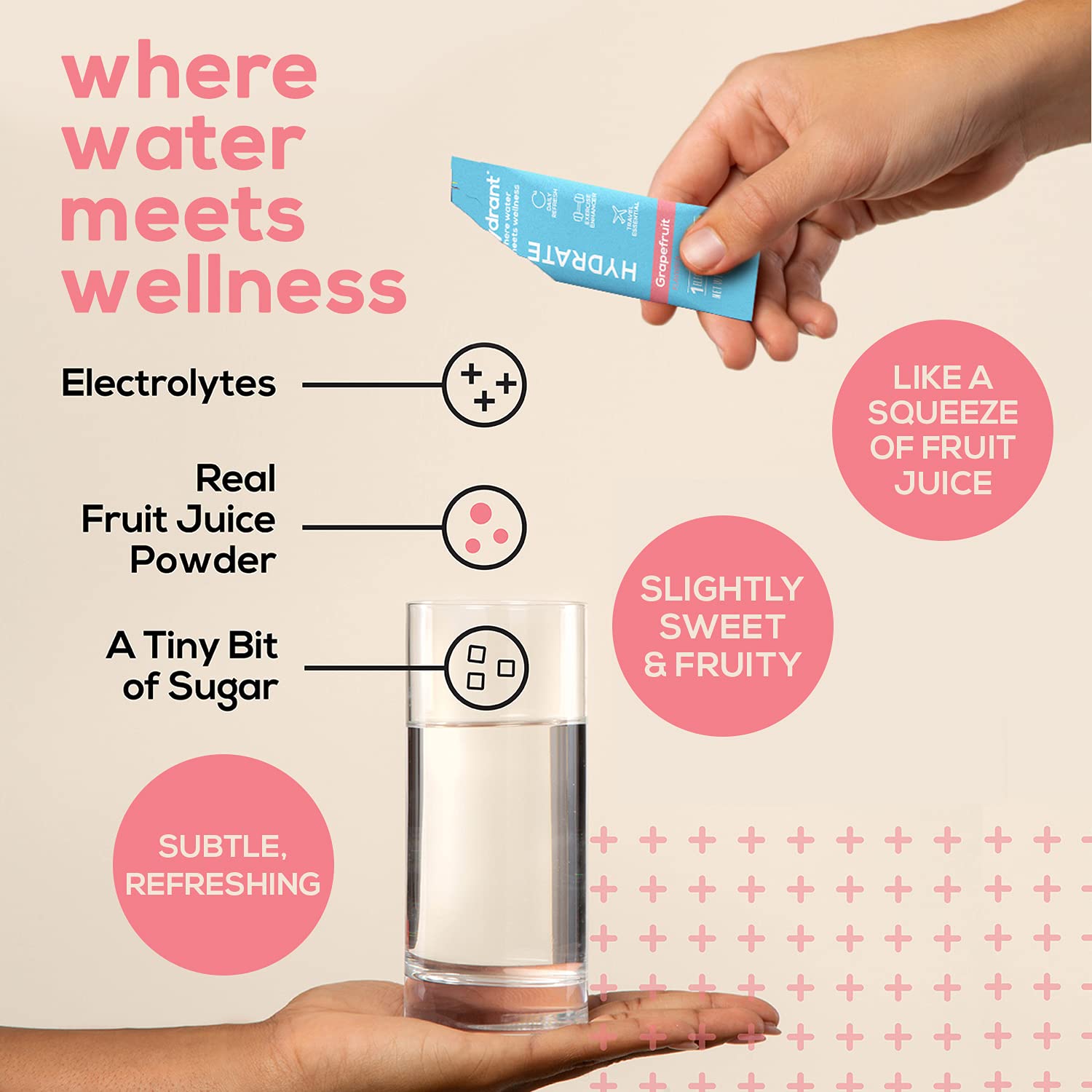 Hydrant Hydrate Grapefruit 30 Stick Packs, Electrolyte Powder Rapid Hydration Mix, Hydration