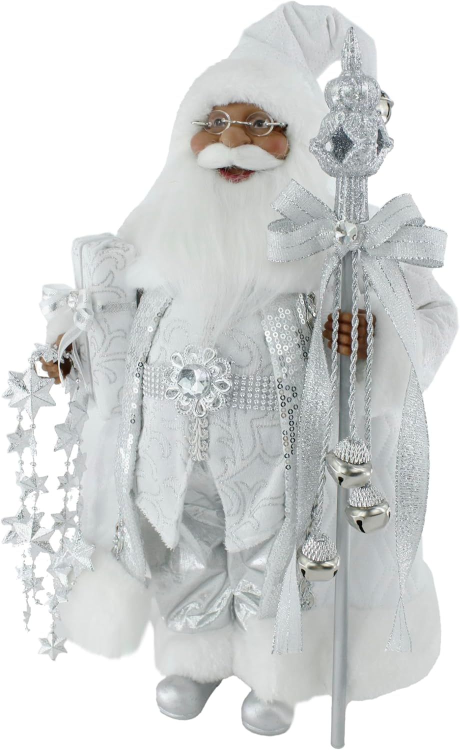 Windy Hill Collection 16" Silver Spirit Black Santa Claus Ethnic Figurine 165031E