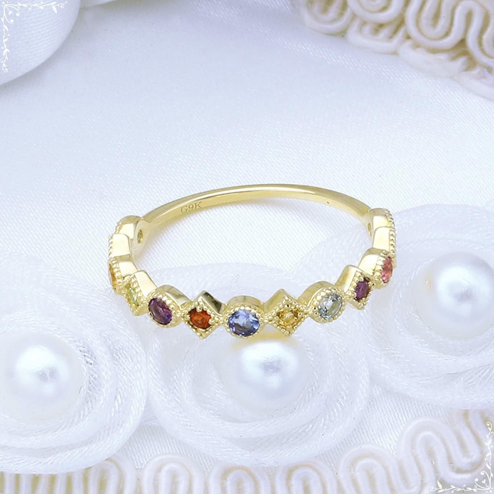 Beydodo Anillos Boda Oro Mujer 9 14 18 Kilates con Redondo con Cristal, Anillo Oro para Mujer Compromiso
