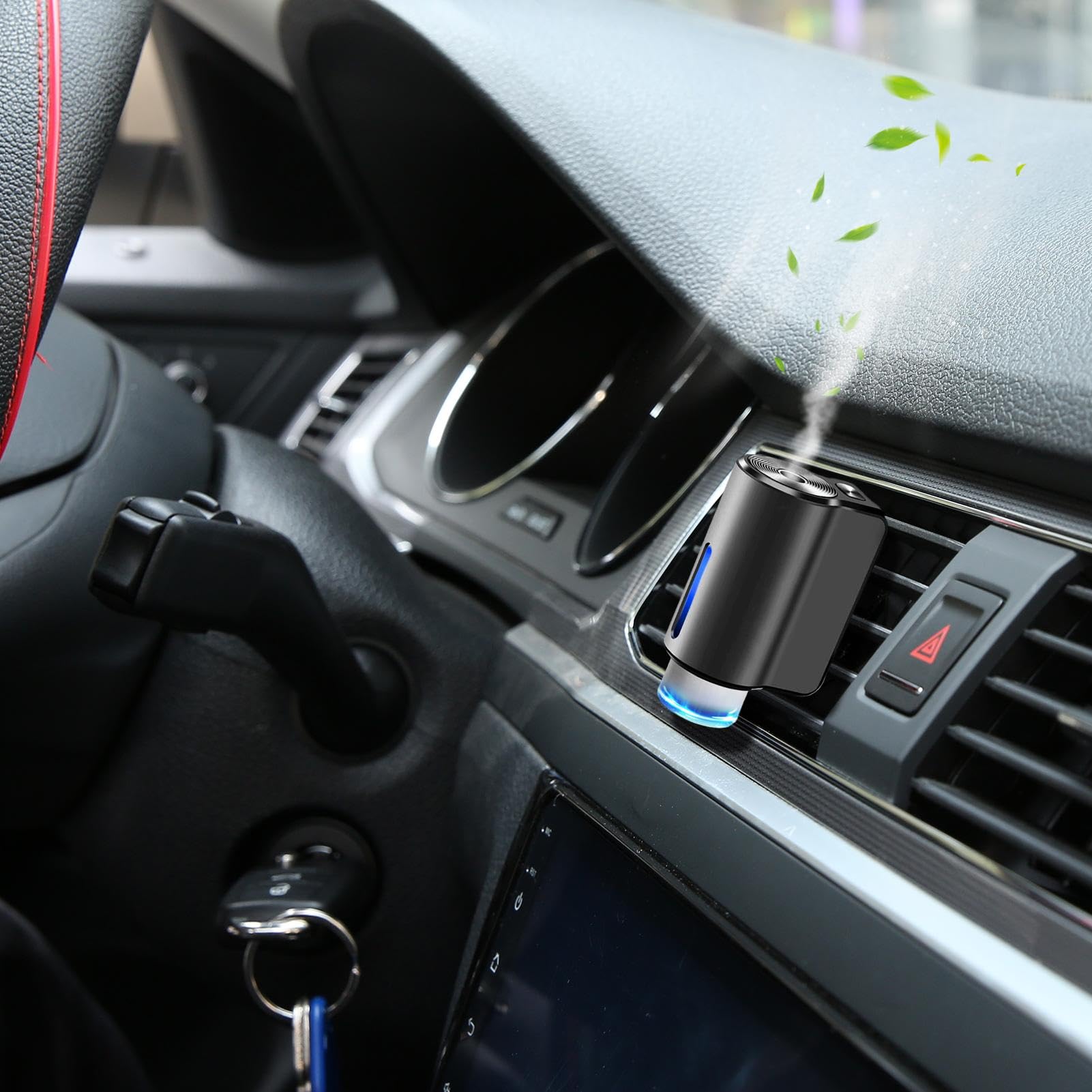 Diffusore di olio intelligente con clip, deodorante per ambienti auto, design a tre modalità