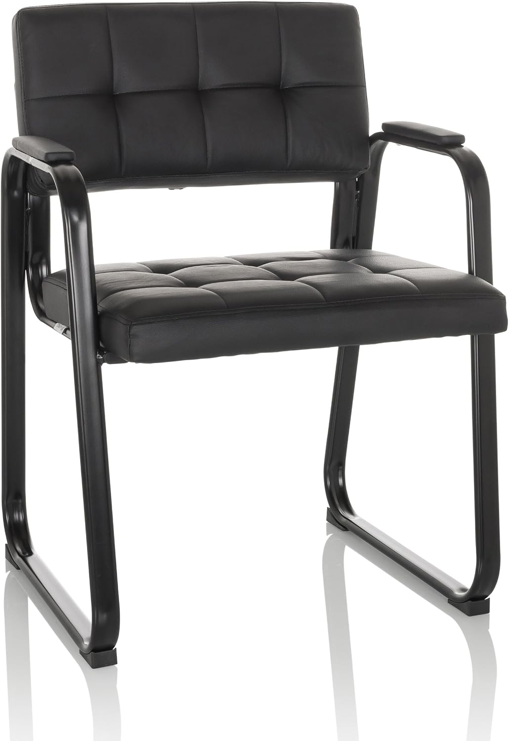 Silla de visita Zanta B con reposabrazos, negro