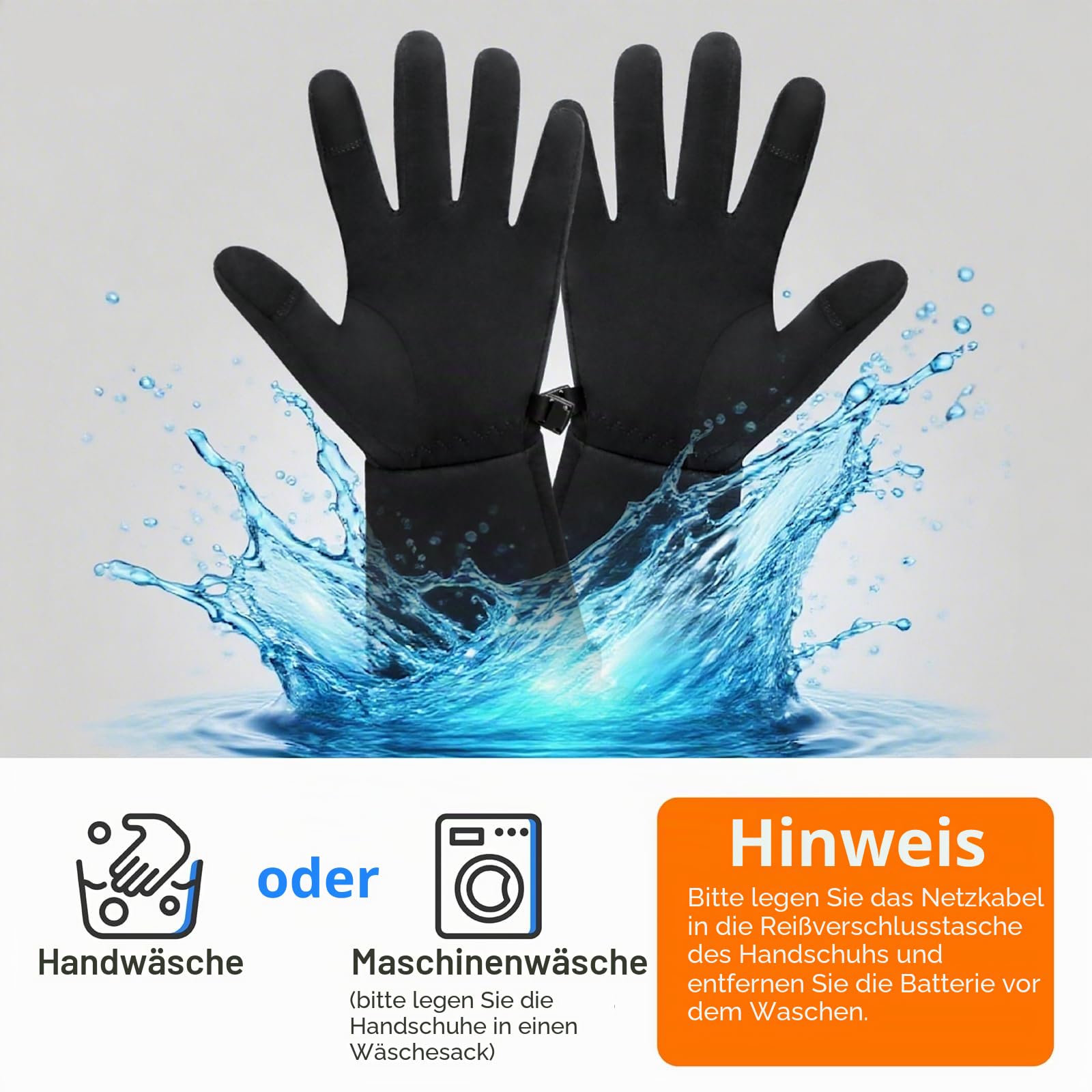 seenlast Beheizbare Handschuhe Damen Herren, 3 Heizstufen Wasserdicht Touchscreen Winterhandschuhe für Wintersport, Motorrad, Skifahren, Klettern,Wandern