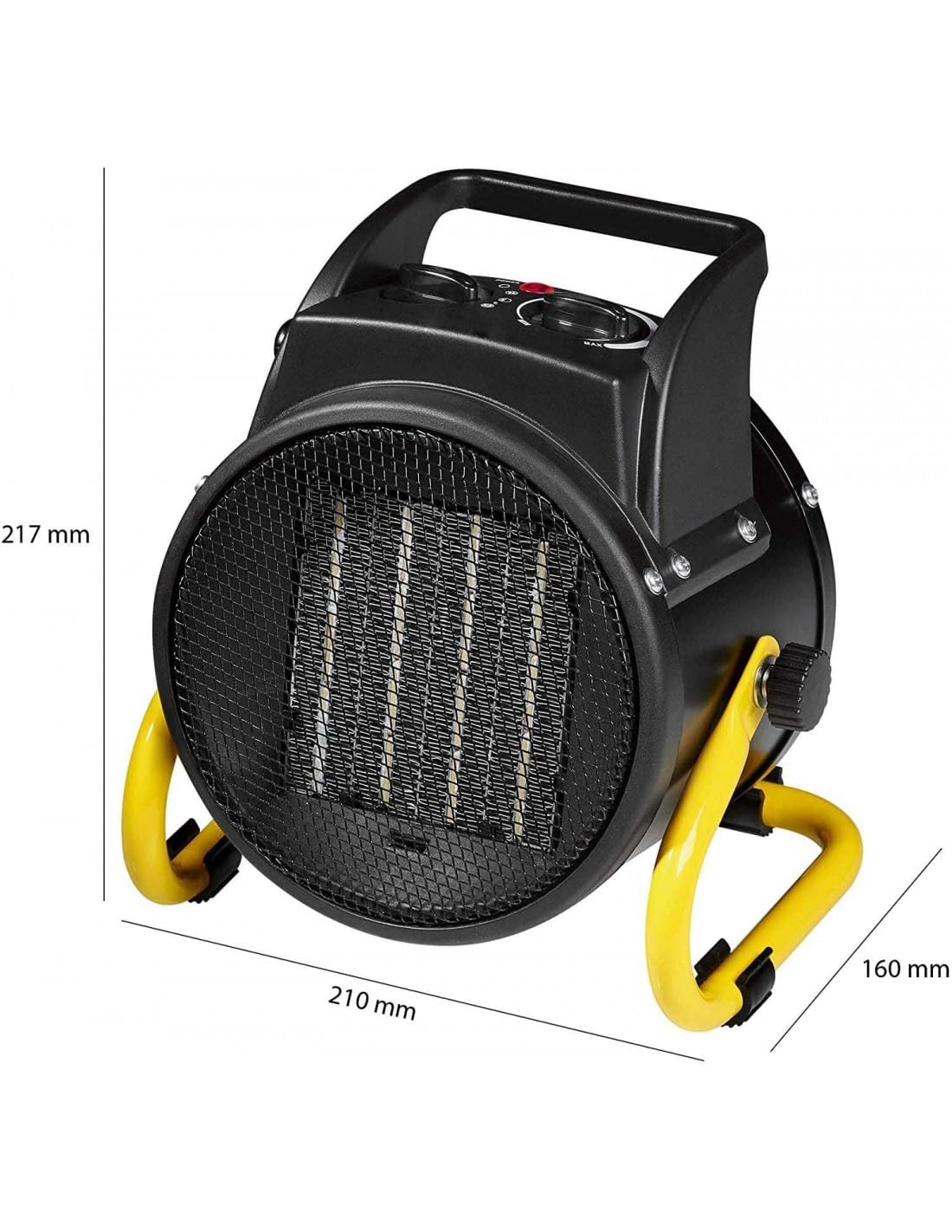 Stak STH2000W Generador de aire caliente de 2 kW. Tecnología cerámica para un calor más rápido. 2 velocidades, con termostato de seguridad y función ventilador. Cable de 140 cm.