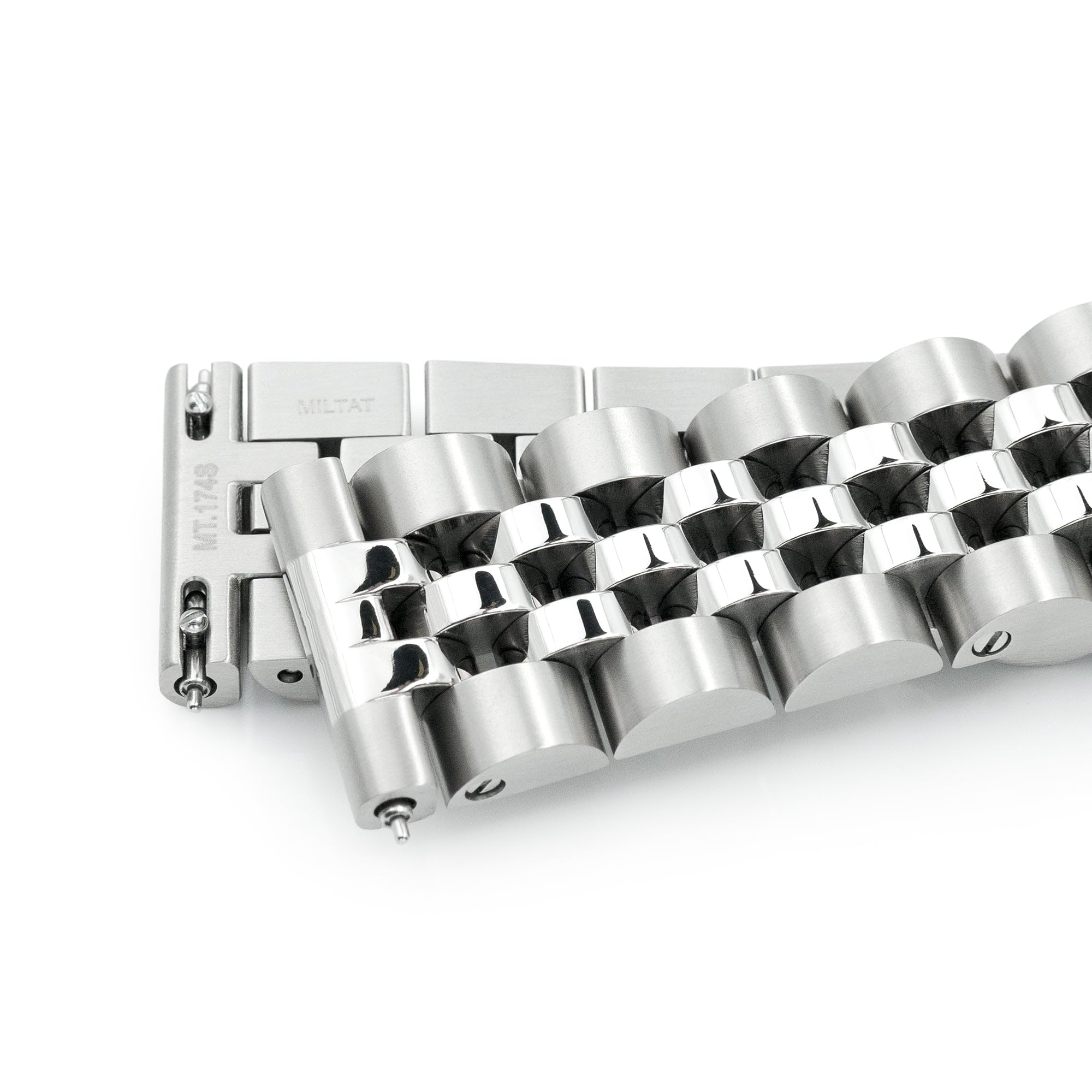 MiLTAT Angus-O2-QR Bracelet de montre en titane avec extrémité droite et fermoir Slinea brossé 20 mm