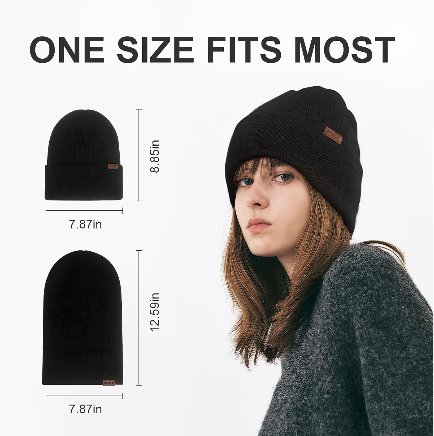 Unisex Beanie for Men Women Knit Cuffed Plain Winter Beanies Hats Skull Cap