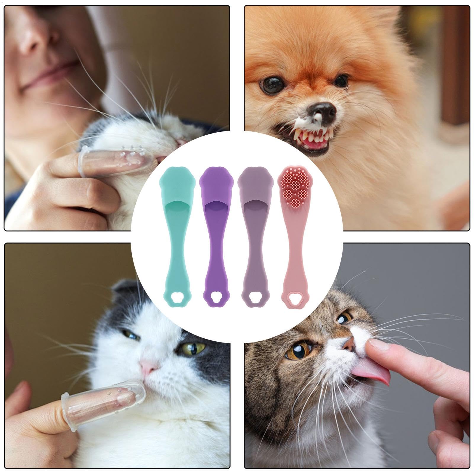 Spazzolino Da Denti Per Cani, Spazzolino Da Denti Con Dita Gatto - Strumento Di Pulizia Orale Di Gattino,Spazzuccio Da Denti Dita A Setole Morbide Per La Pulizia Dei Denti Da Compagnia E La Cura Orale