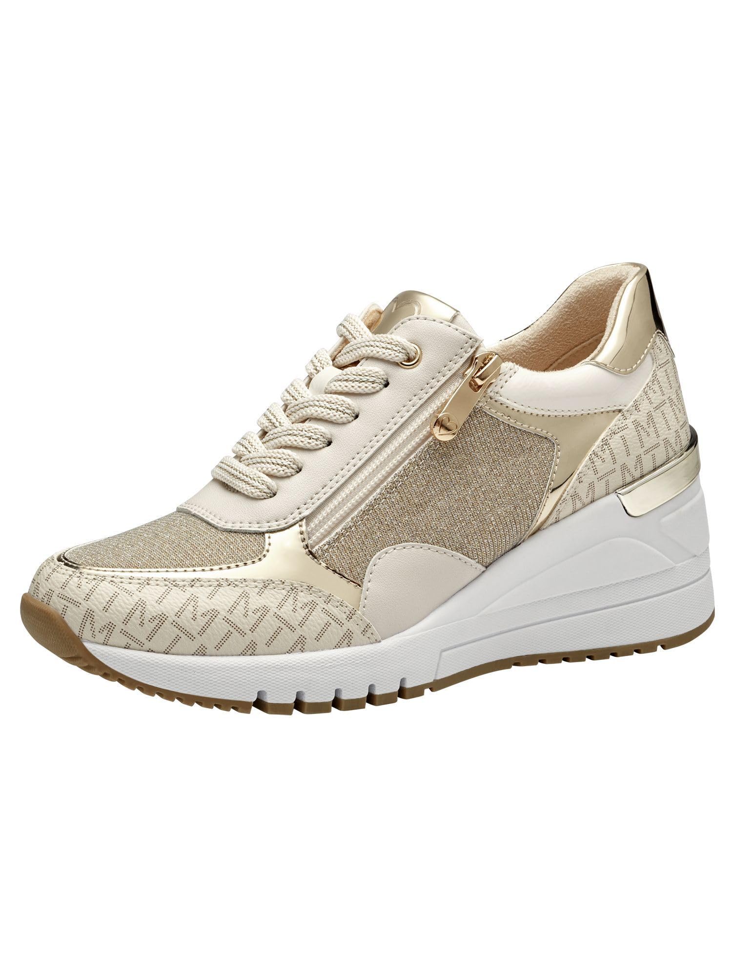 MARCO TOZZI Women's 2-23723-41 Sneaker, Cream Comb, 5