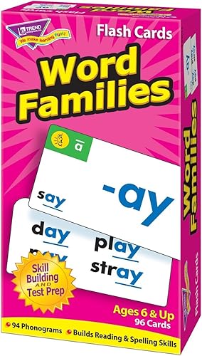 Miniatura 4 de Trend Enterprises: Word Families - Tarjetas didácticas de habilidades, tarjetas ricas en contenido para practicar y dominar, ideal para desarrollar