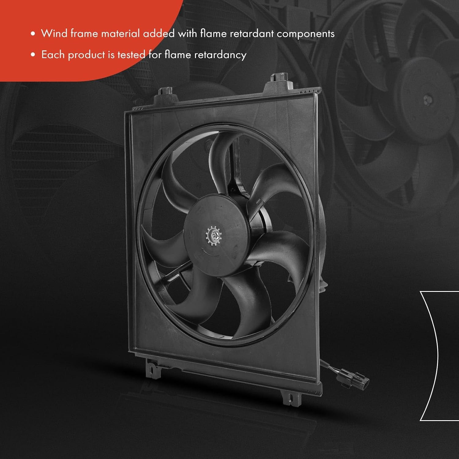 A-Premium Right A/C Condenser Fan Assembly Compatible with Select Kia Models - Spectra 2004-2009, Spectra5 2005-2009, 2.0L - Replace# 977352F000, 977372D500