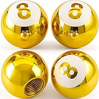 Vista 61 de 4 tapas de vástago de válvula de neumático estilo piscina 8 bolas, cubiertas universales de núcleo de cobre a prueba de polvo para automóviles, SUV