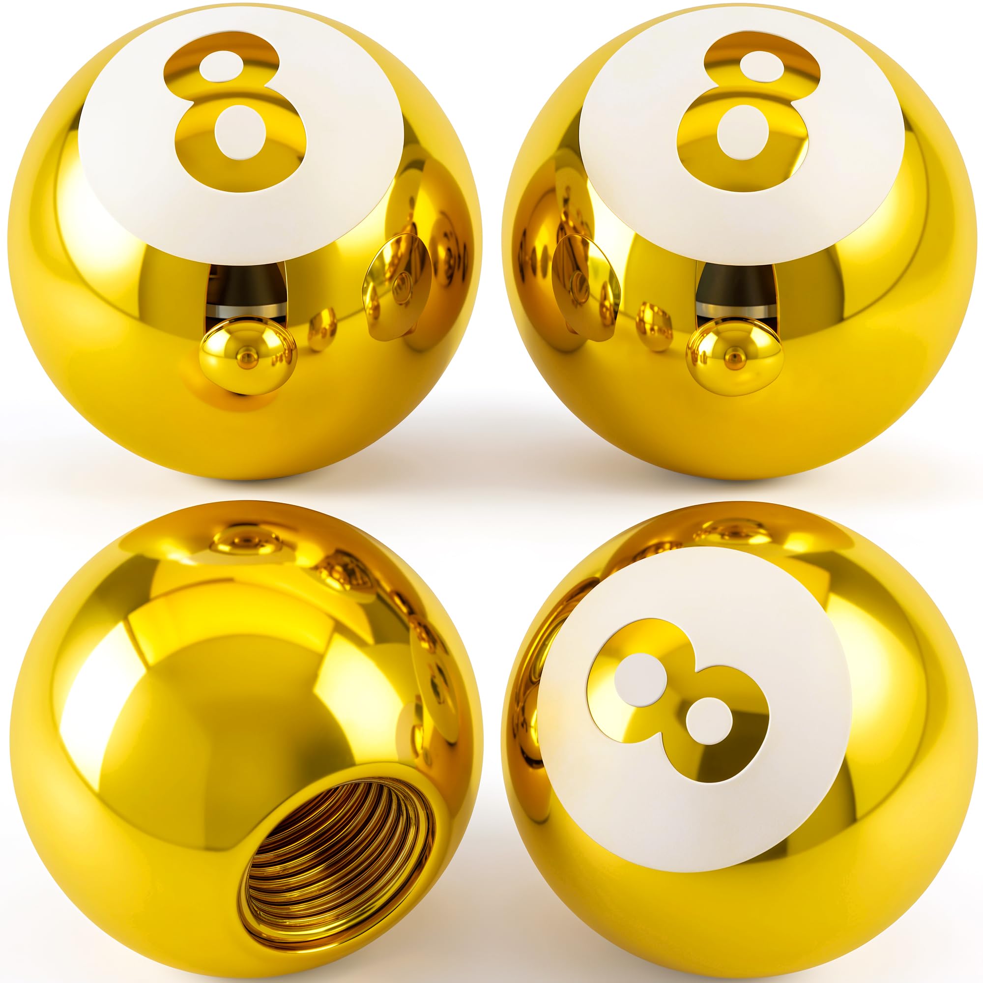 MEAJOO 4PCS 8 Ball Style Tire Valve Stem Caps, Universal Copper Core Dustproof Tire Valve Stem Covers for Cars, SUV, Trucks, Bikes, Motorcycles,