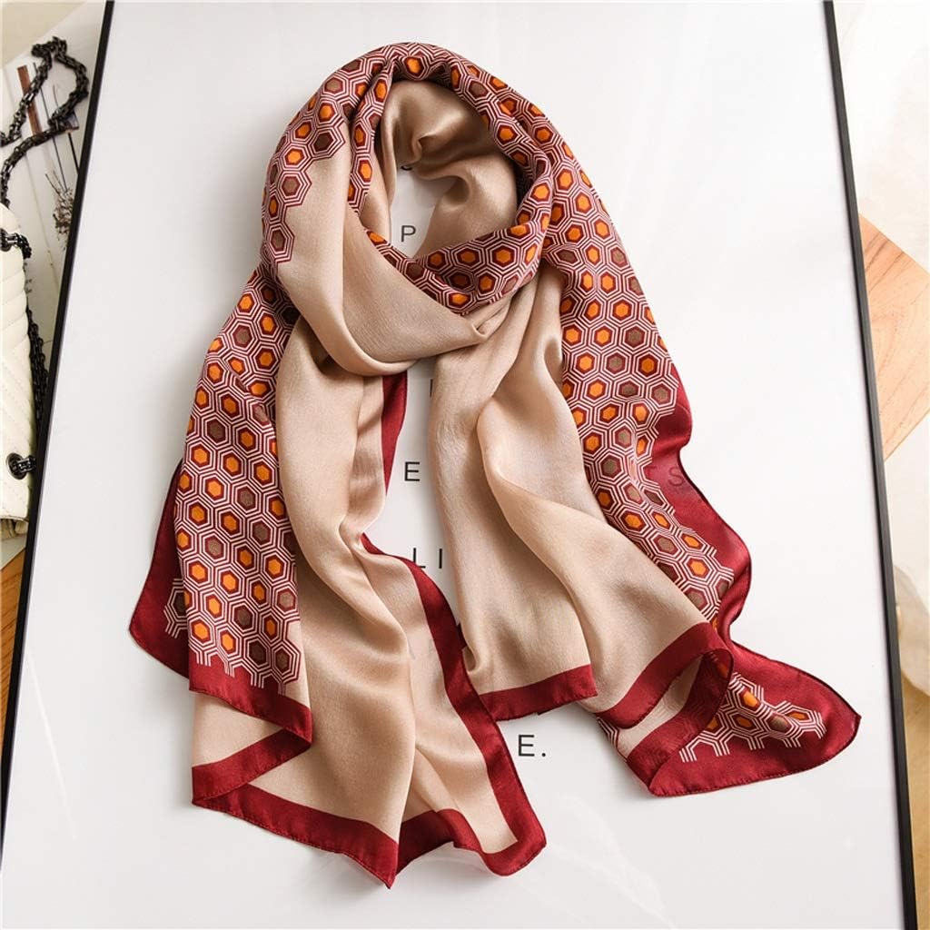 Silk Scarf Women's Autumn and Winter Models Western Fashion Mother Models Wild Silk Silk Scarf Shawl Dual-use