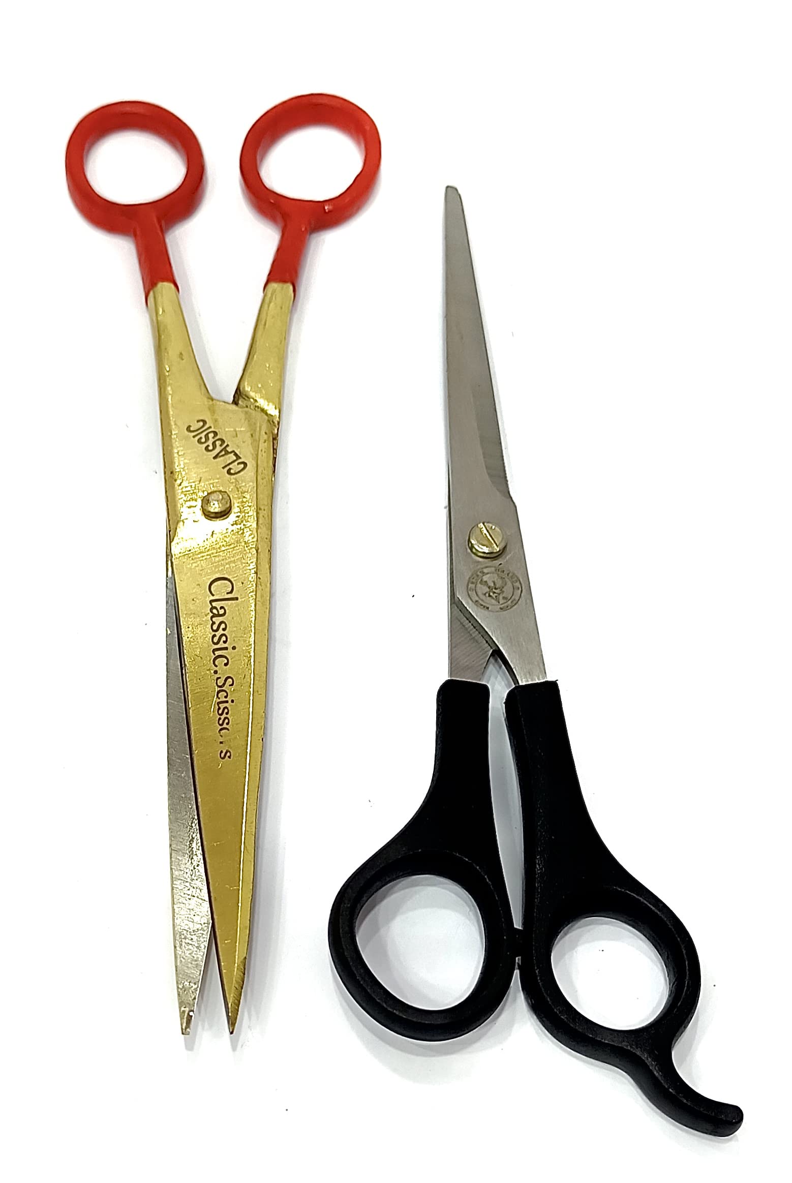 City Enterprises Classic International Golden Beauty Hair Cutting and Stainless Steel Scissors For Barber, Salon, Home Use (Pack Of 2)