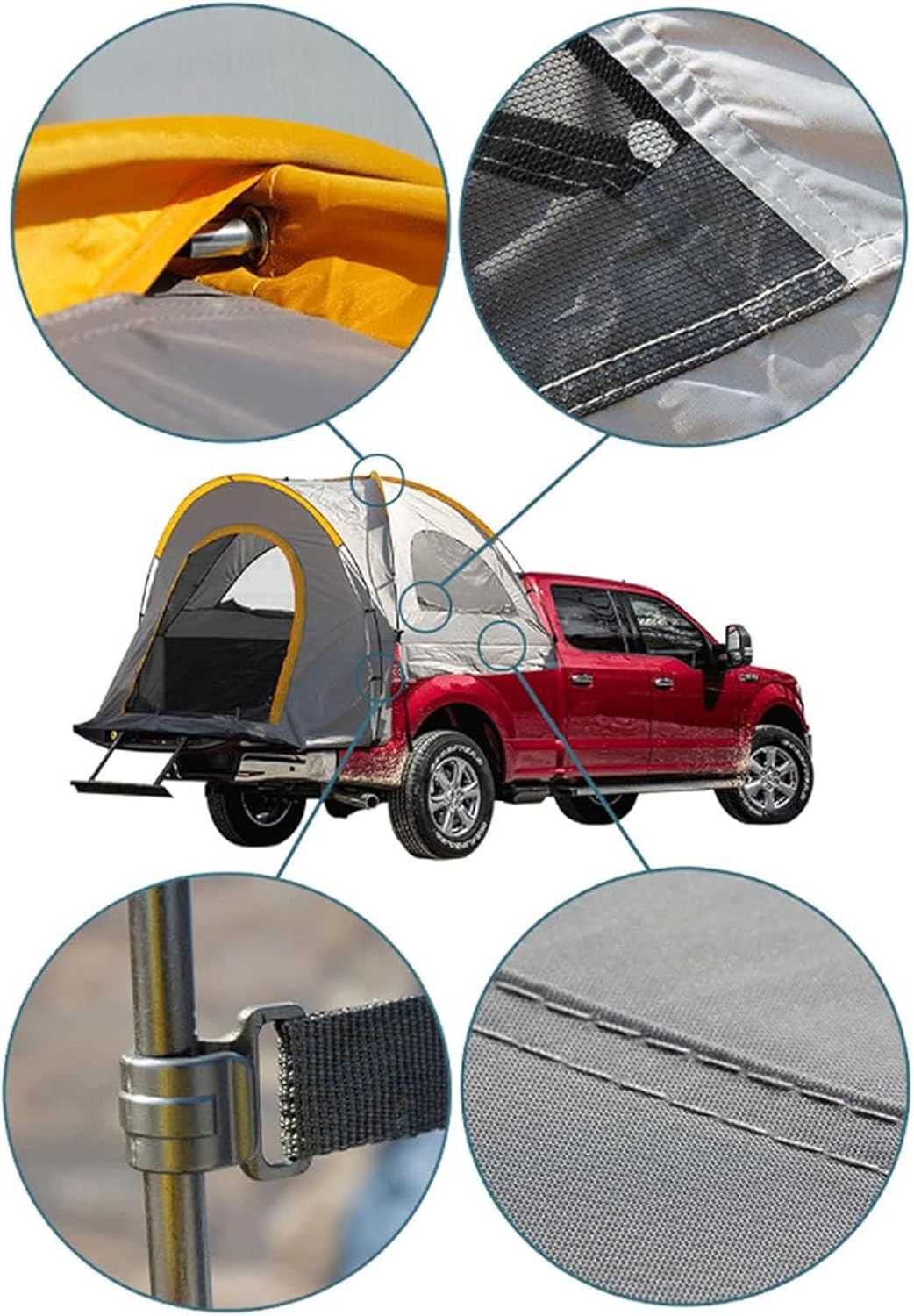 Car Tent,Truck Tent Pickup Tent/Truck Bed Tent for Outdoor Camping Compact Truck Tent Easy-to-Set Tent Suitable for 1-3 Persons(Size:165cm)